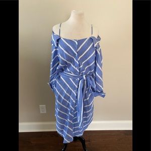 MAJE dress size S blue linen